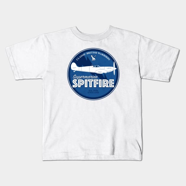 Supermarine Spitfire Kids T-Shirt by Tailgunnerstudios